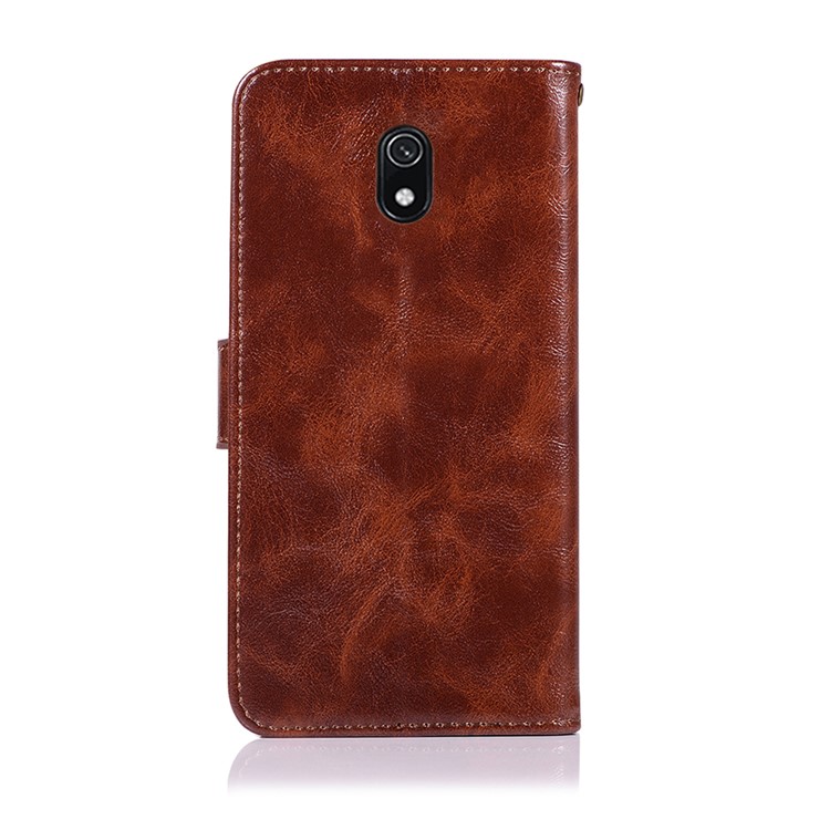 Premium Vintage Leather Wallet Stand Case for Xiaomi Redmi 8A - Coffee-3