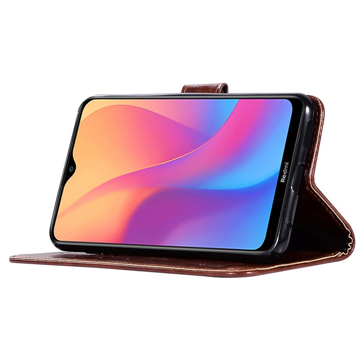 Premium Vintage Leather Wallet Stand Case for Xiaomi Redmi 8A - Coffee-9