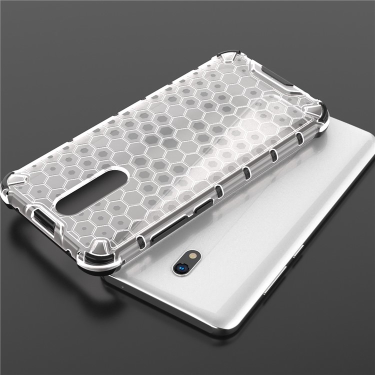 Honeycomb Pattern Shock-proof TPU + PC Hybrid Shell for Xiaomi Redmi 8A - White-11