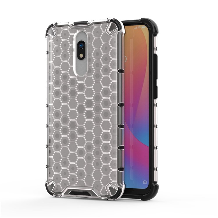 Honeycomb Pattern Shock-proof TPU + PC Hybrid Shell for Xiaomi Redmi 8A - White-2