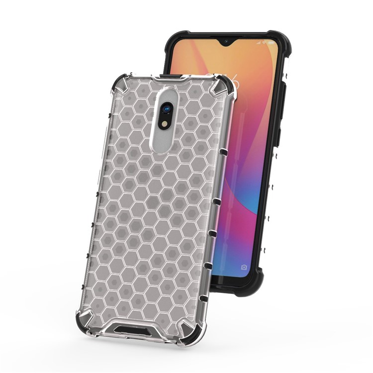 Honeycomb Pattern Shock-proof TPU + PC Hybrid Shell for Xiaomi Redmi 8A - White-4