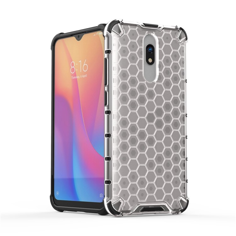 Honeycomb Pattern Shock-proof TPU + PC Hybrid Shell for Xiaomi Redmi 8A - White-5