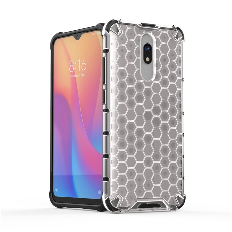 Honeycomb Pattern Shock-proof TPU + PC Hybrid Shell for Xiaomi Redmi 8A - White-5