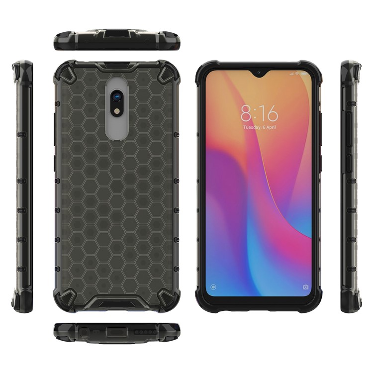 Honeycomb Pattern Shock-proof TPU + PC Hybrid Shell for Xiaomi Redmi 8A - Black-1