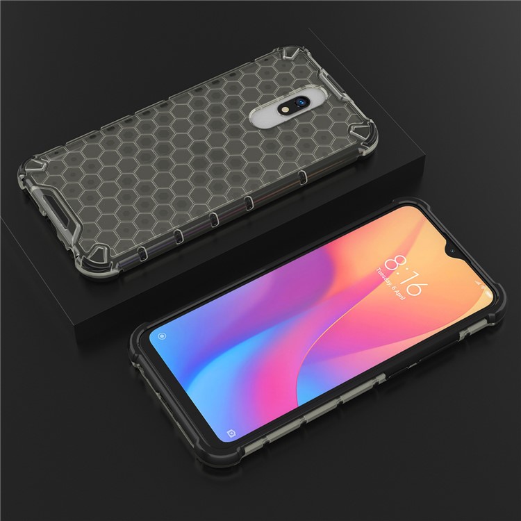 Honeycomb Pattern Shock-prooble TPU + PC Hybrid Shell Для Xiaomi Redmi 8a - Черный-3