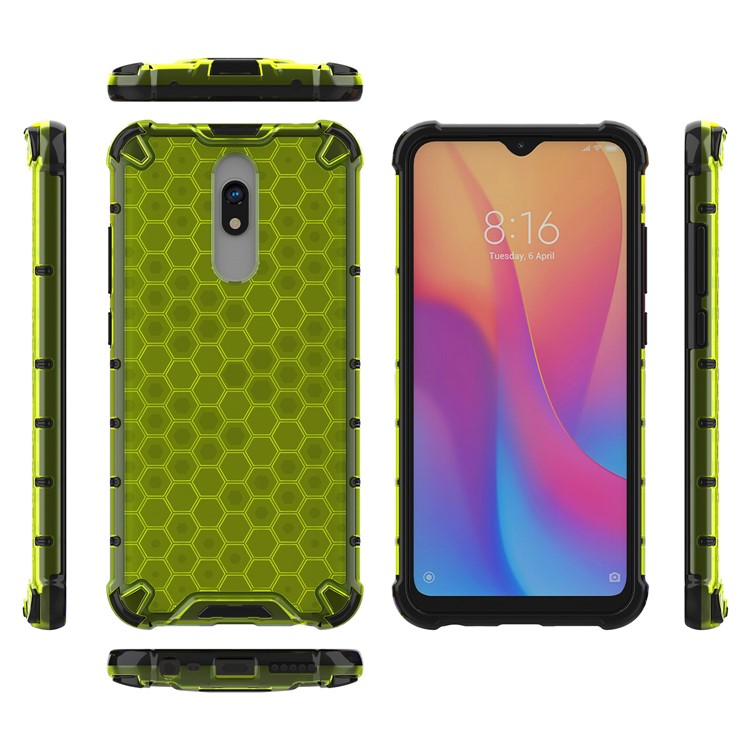 Honeycomb Pattern Shock-proof TPU + PC Hybrid Shell for Xiaomi Redmi 8A - Green-1