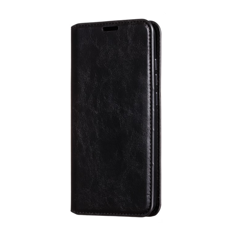 For Xiaomi Redmi 8A Phone Cover Crazy Horse Texture Leather Strong Magnetic Suction Case - Black-4
