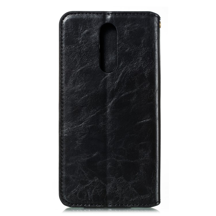 Creazy Horse Texture Strong Magnetic Suction Stand Leather Phone Shell for Xiaomi Redmi 8 - Black-3