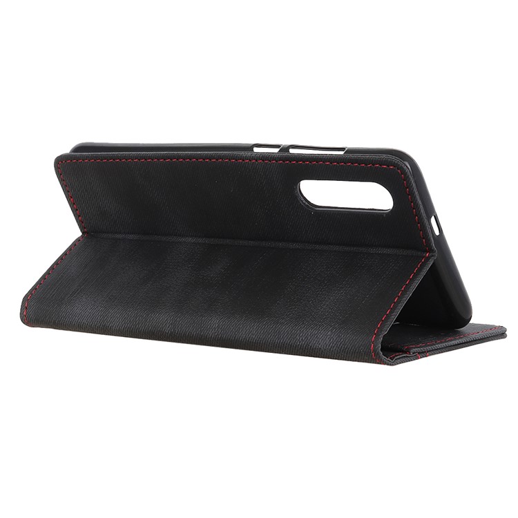 Jeans Cloth Leather Flip Phone Case Wallet for Xiaomi Mi 9 Pro 5G/Mi 9 Pro - Black-10