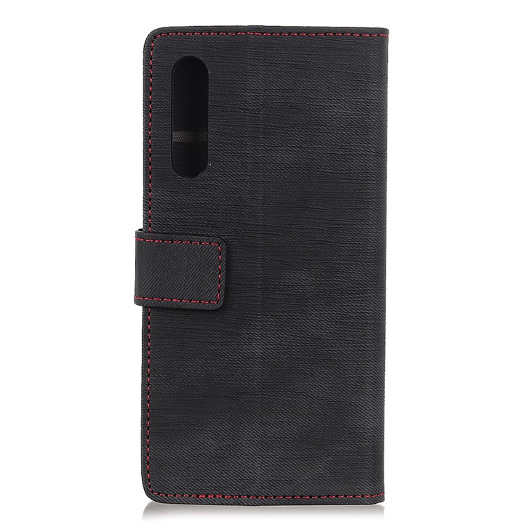 Jeans Cloth Leather Flip Phone Case Wallet for Xiaomi Mi 9 Pro 5G/Mi 9 Pro - Black-11
