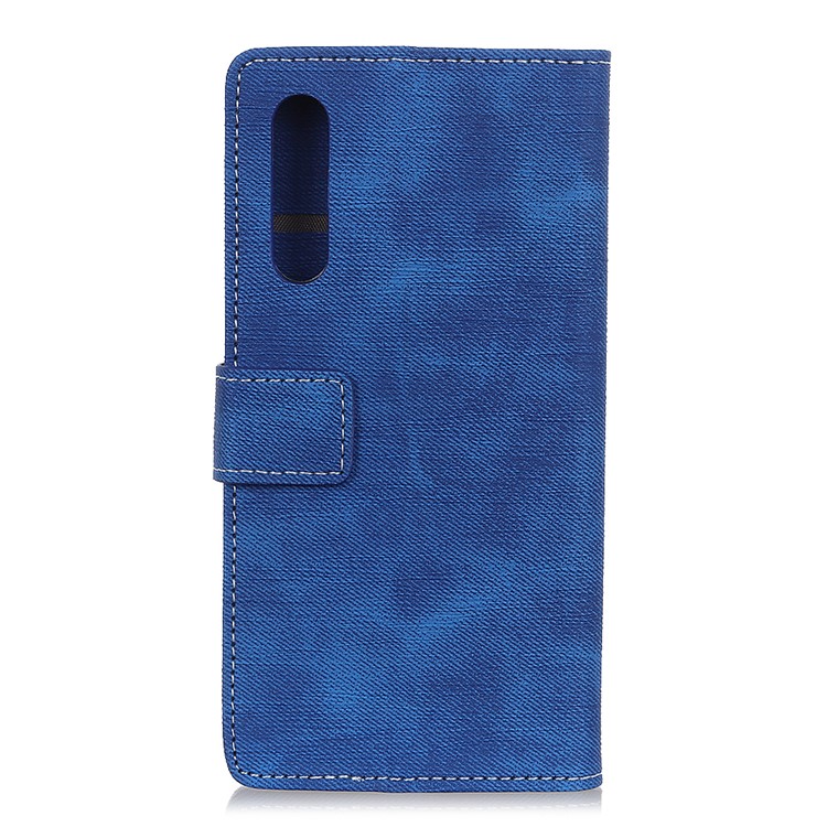 Jeans Cloth Leather Flip Phone Case Wallet for Xiaomi Mi 9 Pro 5G/Mi 9 Pro - Blue-10