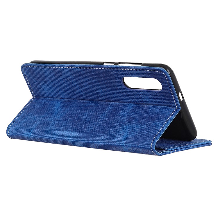 Jeans Cloth Leather Flip Phone Case Wallet for Xiaomi Mi 9 Pro 5G/Mi 9 Pro - Blue-11