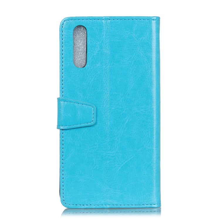 Crazy Horse Wallet Stand Leather Phone Case for Xiaomi Mi 9 Pro 5G/Mi 9 Pro - Blue-11