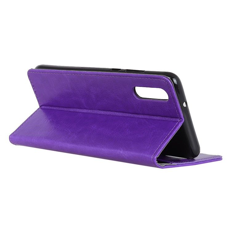 Crazy Horse Wallet Stand Leather Phone Case for Xiaomi Mi 9 Pro 5G/Mi 9 Pro - Purple-10