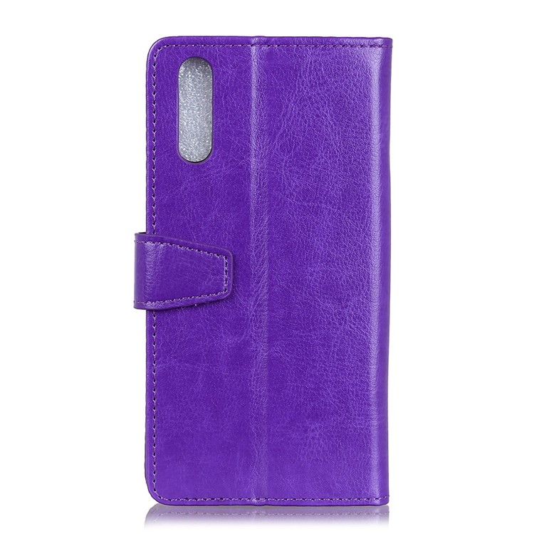 Crazy Horse Wallet Stand Leather Phone Case for Xiaomi Mi 9 Pro 5G/Mi 9 Pro - Purple-11