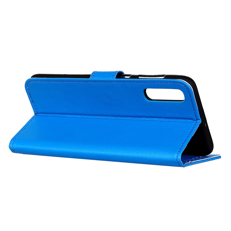 Litchi Texture Surface Wallet Stand Leather Cell Phone Covering for Xiaomi Mi 9 Pro 5G / Mi 9 Pro - Blue-11
