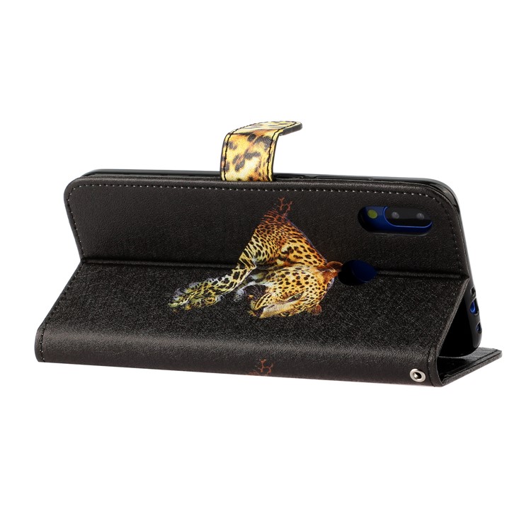 Silk Texture Pattern Printing Leather Wallet Phone Case for Xiaomi Redmi 7 - Black-6