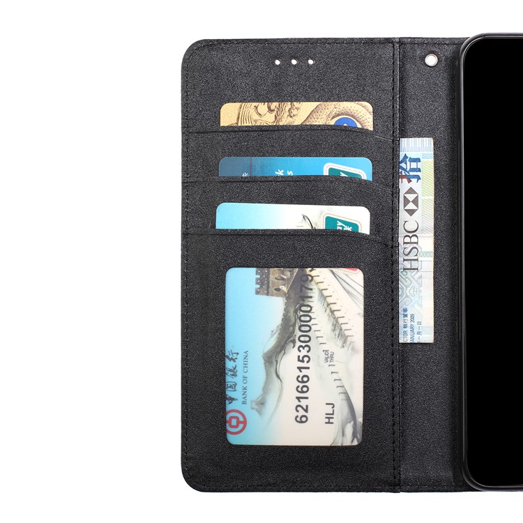 Silk Texture Pattern Printing Leather Wallet Phone Case for Xiaomi Redmi 7 - Black-8
