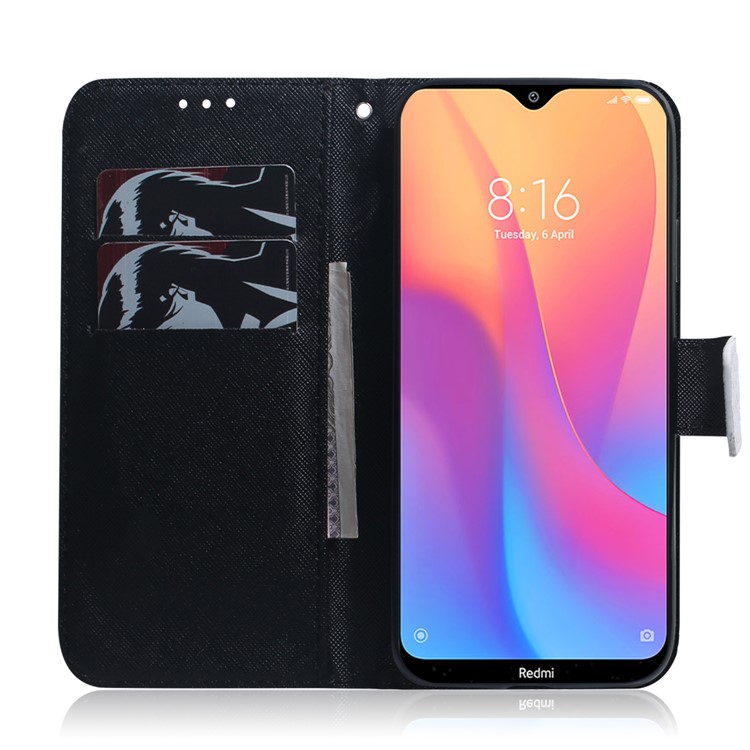 Pattern Printing Leather Wallet Case for Xiaomi Redmi 8A - Panda-8