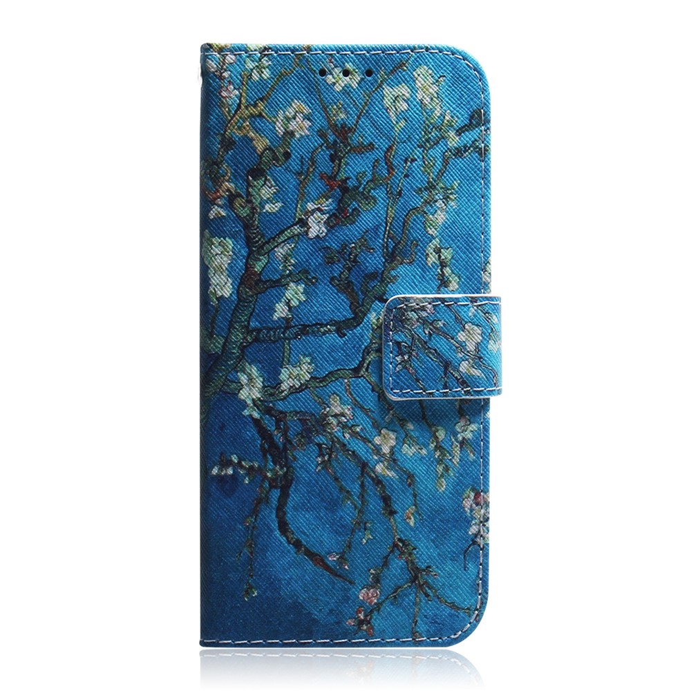 Pattern Printing PU Leather Wallet Stand Case for Xiaomi Redmi 8 - Tree with Flowers-2