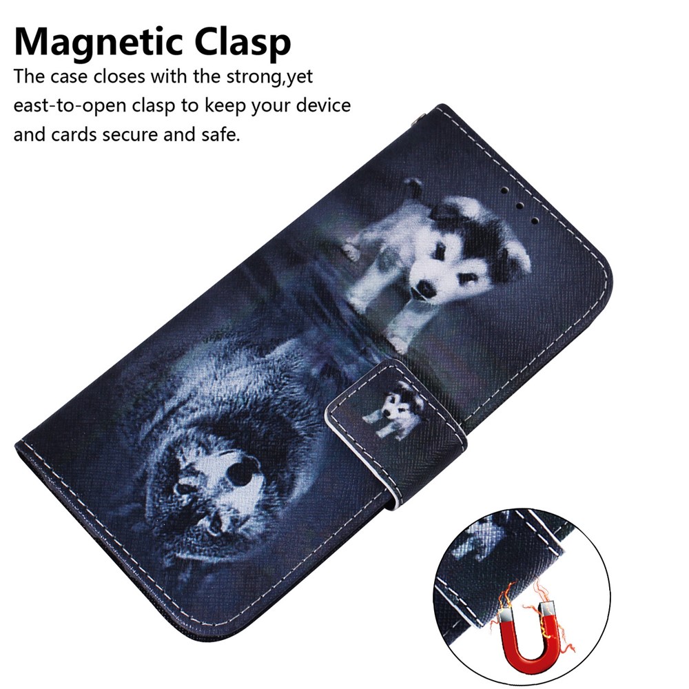 Pattern Printing PU Leather Wallet Stand Case for Xiaomi Redmi 8 - Dog and Reflection in Water-4