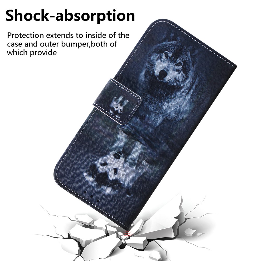Pattern Printing PU Leather Wallet Stand Case for Xiaomi Redmi 8 - Dog and Reflection in Water-5