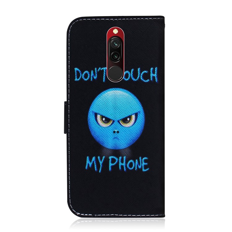 Pattern Printing PU Leather Wallet Stand Case for Xiaomi Redmi 8 - Do not Touch My Phone-3
