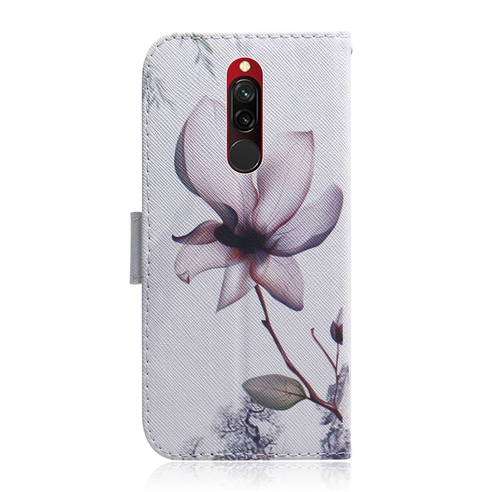 Pattern Printing PU Leather Wallet Stand Case for Xiaomi Redmi 8 - Beautiful Flowers-3
