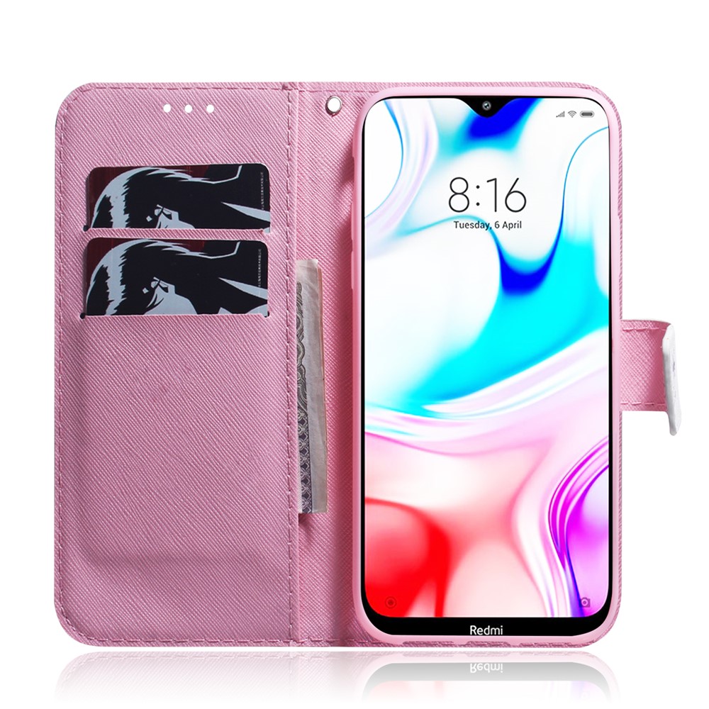 Pattern Printing PU Leather Wallet Stand Case for Xiaomi Redmi 8 - Beautiful Flowers-9