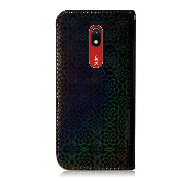 Flower Pattern Leather Wallet Case for Xiaomi Redmi 8A - Black-3