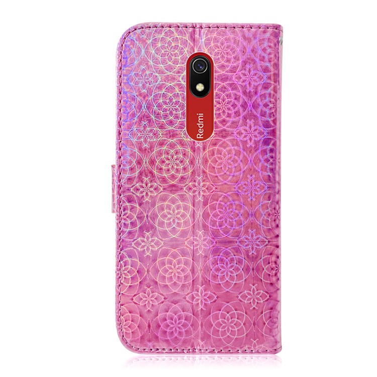 Flower Pattern Leather Wallet Case for Xiaomi Redmi 8A - Pink-3
