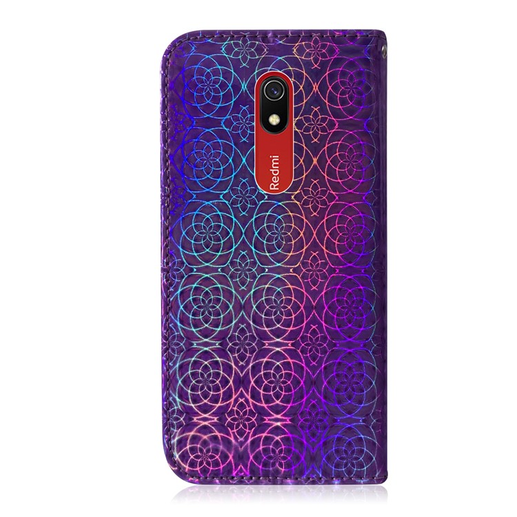 Flower Pattern Leather Wallet Case for Xiaomi Redmi 8A - Purple-3