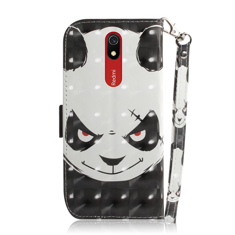 Pattern Printing Light Spot Decor Leather Stand Case with Card Slots for Xiaomi Redmi 8A - Panda Pattern-3