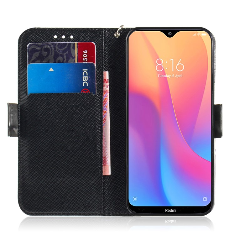 Pattern Printing Light Spot Decor Leather Stand Case with Card Slots for Xiaomi Redmi 8A - Panda Pattern-7