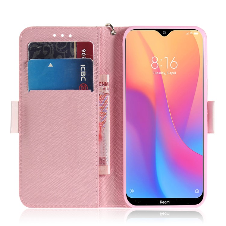 Pattern Printing Light Spot Decor Leather Stand Case with Card Slots for Xiaomi Redmi 8A - Mouse Pattern-7