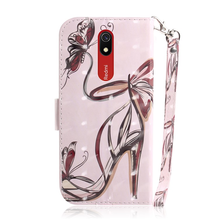 Pattern Printing Light Spot Decor Leather Stand Case with Card Slots for Xiaomi Redmi 8A - High-heeled Shoes-3
