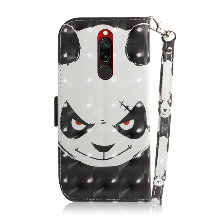Pattern Printing Light Spot Decor Leather Wallet Shell for Xiaomi Redmi 8 - Panda Pattern-3
