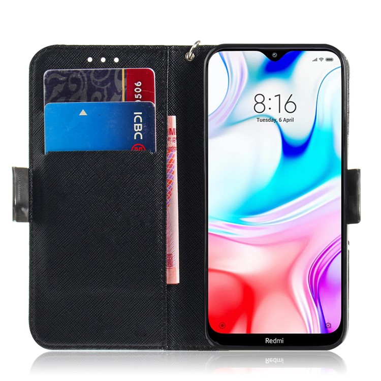Pattern Printing Light Spot Decor Leather Wallet Shell for Xiaomi Redmi 8 - Panda Pattern-7