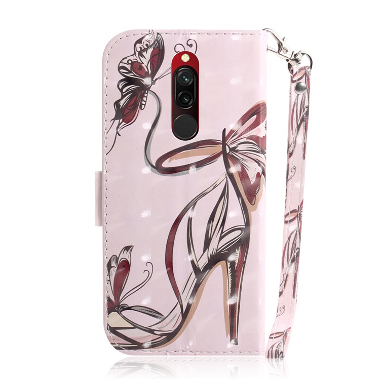 Pattern Printing Light Spot Decor Leather Wallet Shell for Xiaomi Redmi 8 - High-heeled Shoes-3