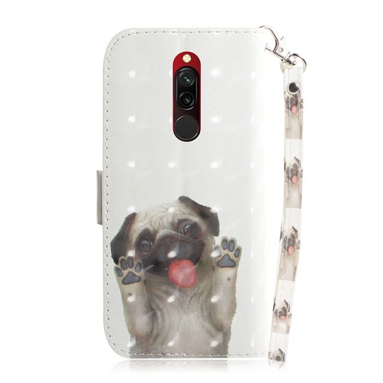 Pattern Printing Light Spot Decor Leather Wallet Shell for Xiaomi Redmi 8 - Dog-3