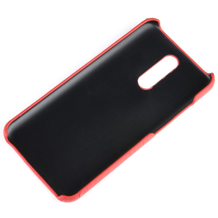 For Xiaomi Redmi 8 Case Crocodile Texture PU Leather Coated PC Phone Cover - Red-6