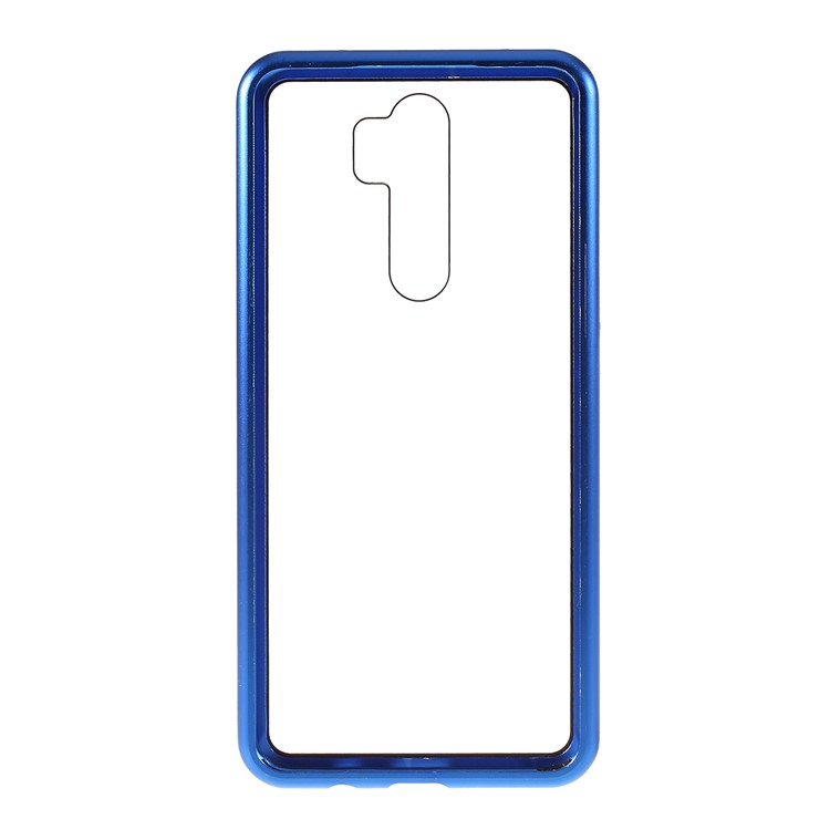 Magnetic Metal Frame + Tempered Glass Back Cell Phone Protective Cover for Xiaomi Redmi Note 8 Pro - Blue-4