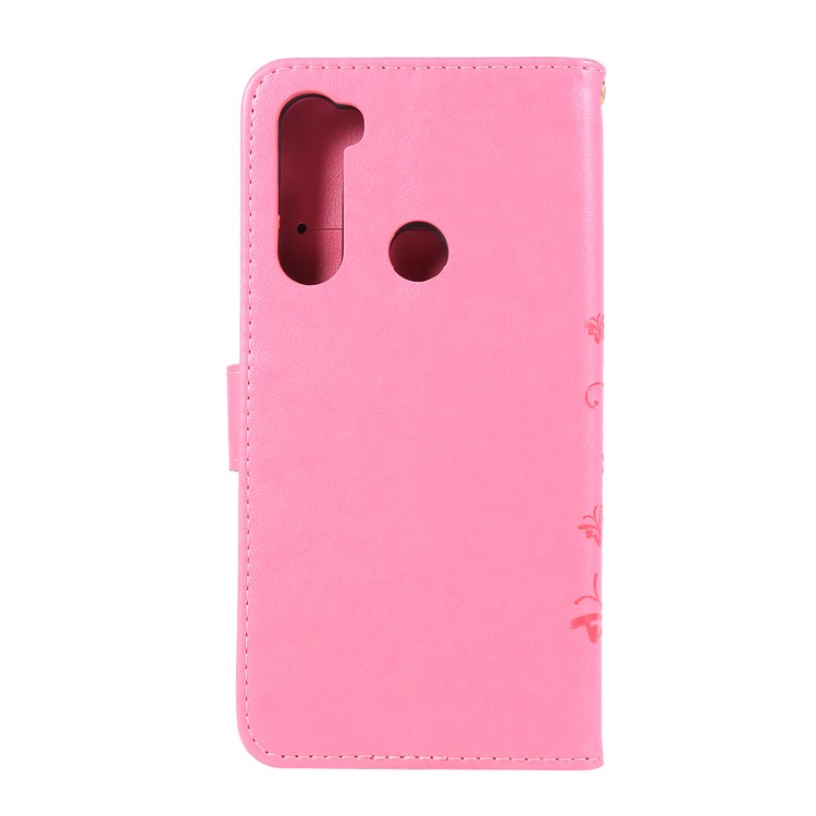 Imprint Butterfly Flower Wallet Leather Stand Case for Xiaomi Redmi Note 8 - Pink-2