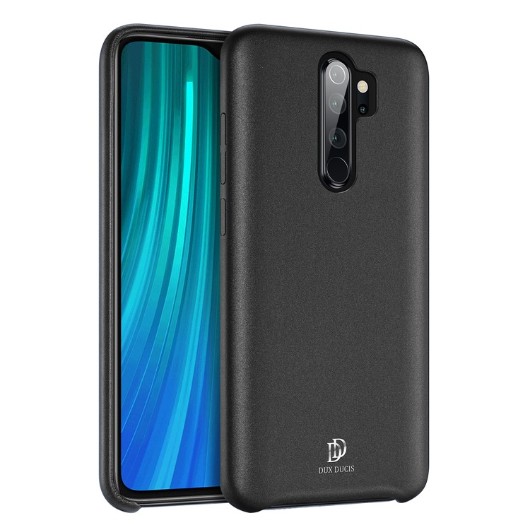 DUX DUCIS Skin Lite Series PU Leather Coated PC Cell Phone Casing for Xiaomi Redmi Note 8 Pro - Black