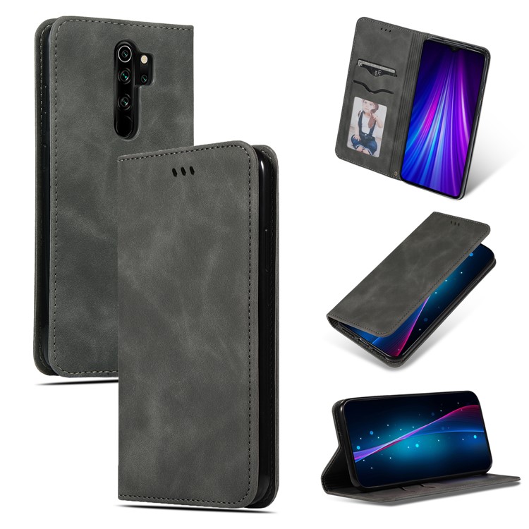Business Style PU Leather Stand Phone Case for Xiaomi Redmi Note 8 Pro - Black-1