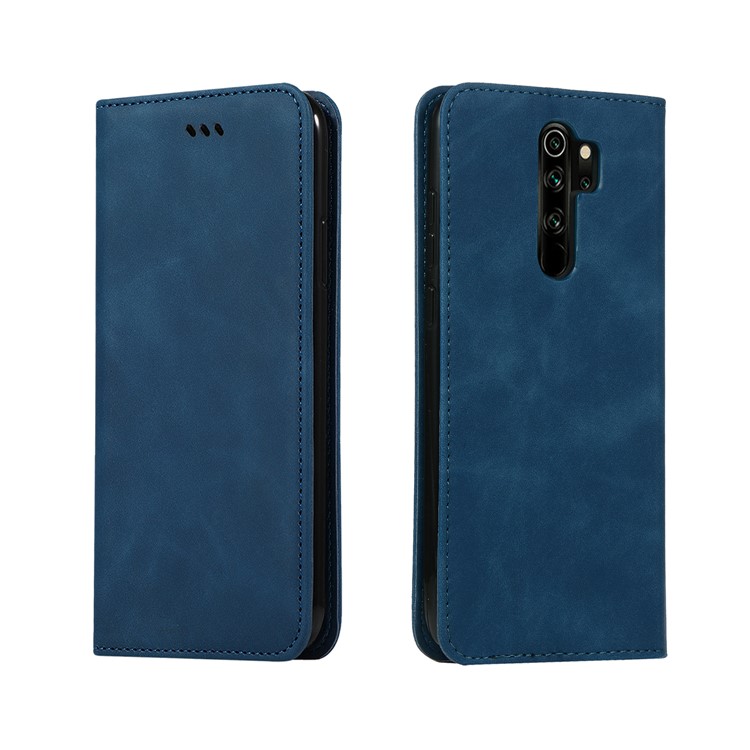 Caja Del Teléfono Del Estilo Del Negocio De La PU Del Cuero Del Soporte Para Xiaomi Redmi Nota 8 Pro - Azul-2