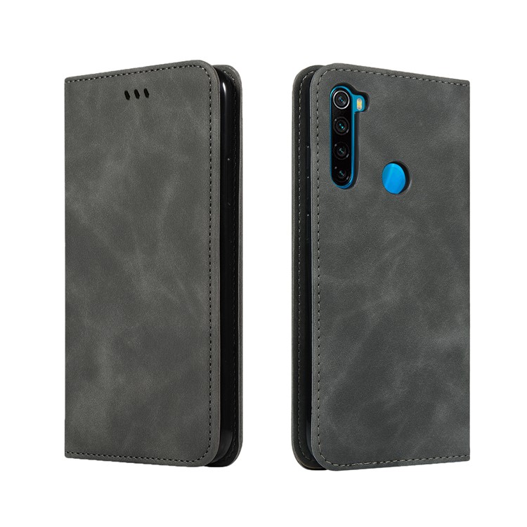 Business Style PU Leather Stand Phone Case with Card Slots Covering for Xiaomi Redmi Note 8 - Black-2