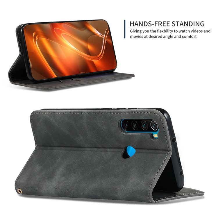 Business Style PU Leather Stand Phone Case with Card Slots Covering for Xiaomi Redmi Note 8 - Black-5