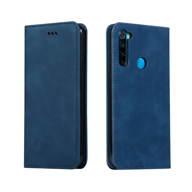 Business Style PU Leather Stand Phone Case with Card Slots Covering for Xiaomi Redmi Note 8 - Blue-2