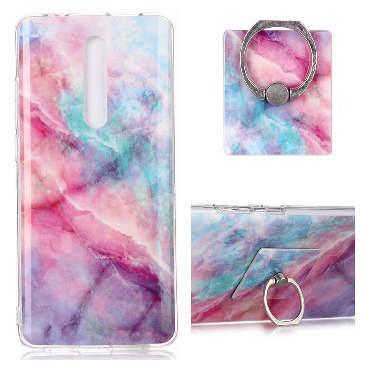 Marble Pattern IMD TPU + Finger Ring Kickstand Phone Covering for Xiaomi Redmi K20 / Mi 9T/ K20 Pro / Mi 9T Pro - Style A-1